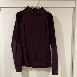 Lululemon sweatshirt in wine with velvet flock sleeves